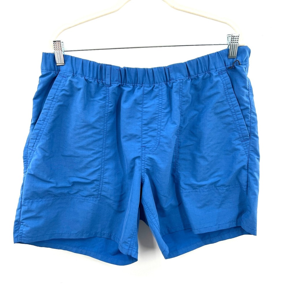 REI men's hybrid shorts nylon ripstop swim walking hiking vacation blue L